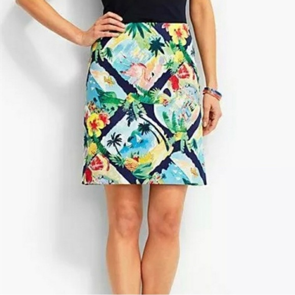 TALBOTS Kitschy Vacation Print A-Line Skirt - Picture 5 of 12